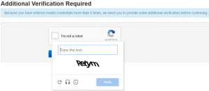 Login verification CAPTCHA