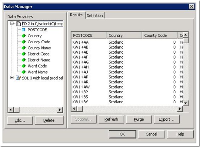 WardLook up data