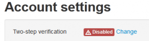 Enabling two-step verification